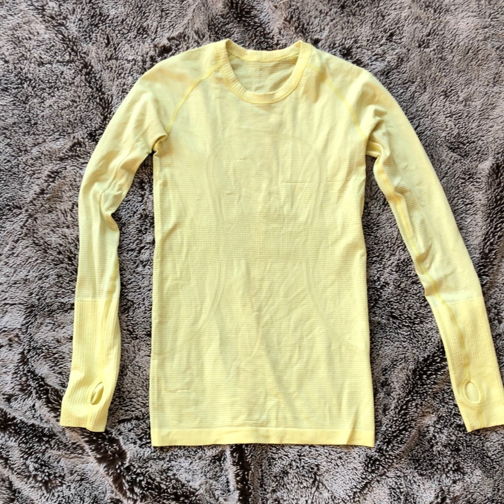 Yellow Lululemon Swiftly shirt